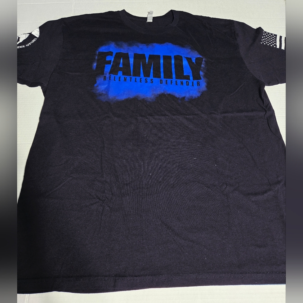 Black Relentless Defender Family T Shirt XXL‎ Blue Line Support